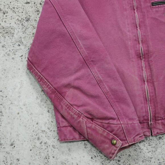 Vintage Carhartt WOMENS WJ097 RBY CRAZY Faded Pink Detroit Jacket Size Large - Picture 10 of 16